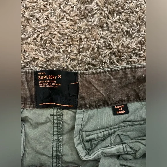 Superdry MENS 30 Core Lite Parachute CAMO Shorts Patches Polo Style Warcore